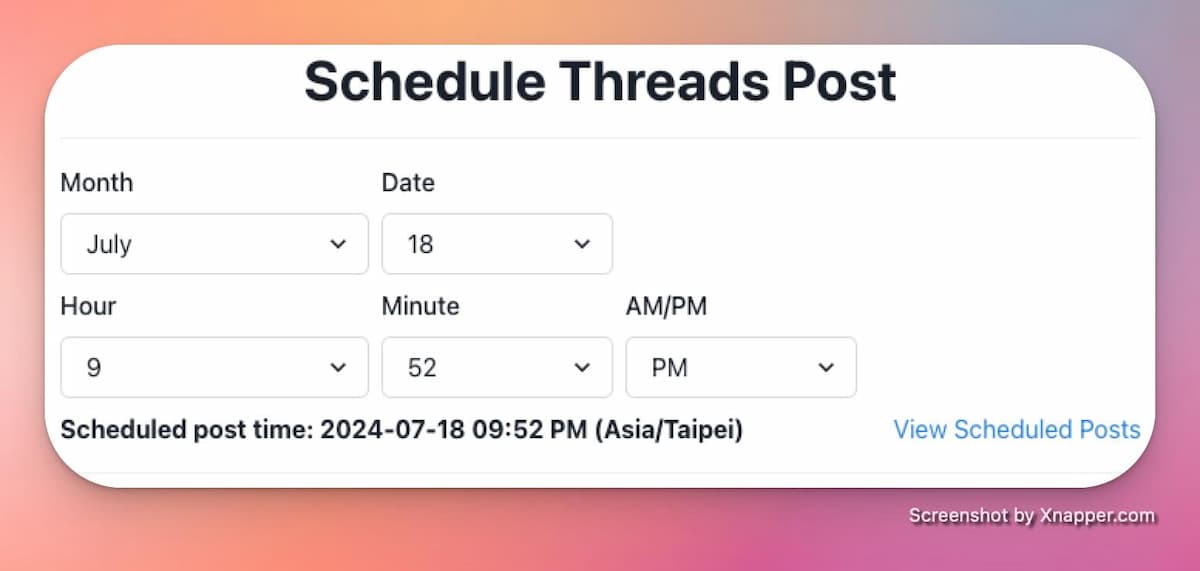 Schedule Post Interface